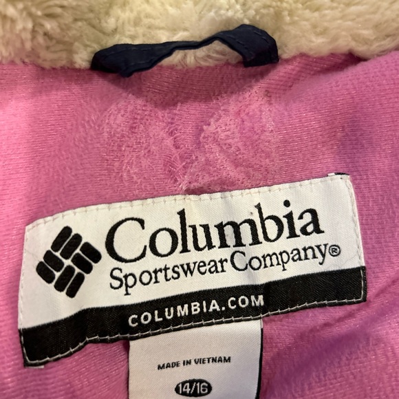 Columbia Jacket kids size 14/16 pink navy blue - Picture 3 of 15